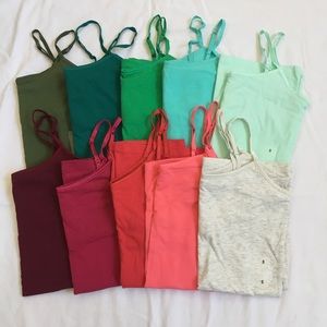 Set of 10 SO perfect camisoles w/ shelf bra